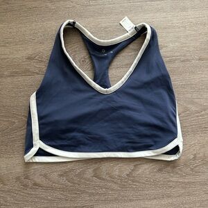 Aerie OFFLINE Real Me Xtra Longline Track Sports Bra Fresh Bright (Navy) Size XL